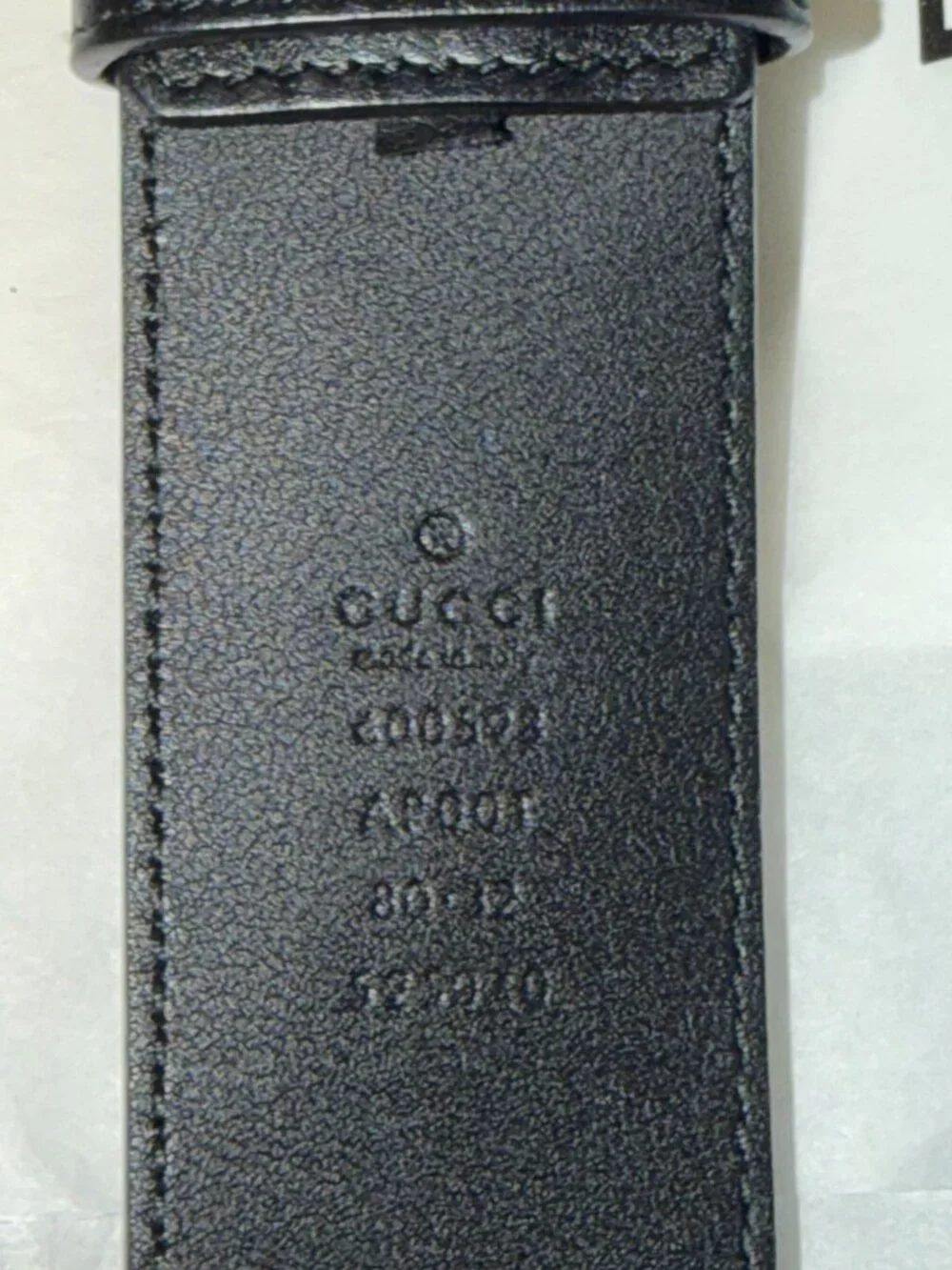 Authentic Gucci GG Marmont Black Leather Double G Belt Size 80/32 – 414516